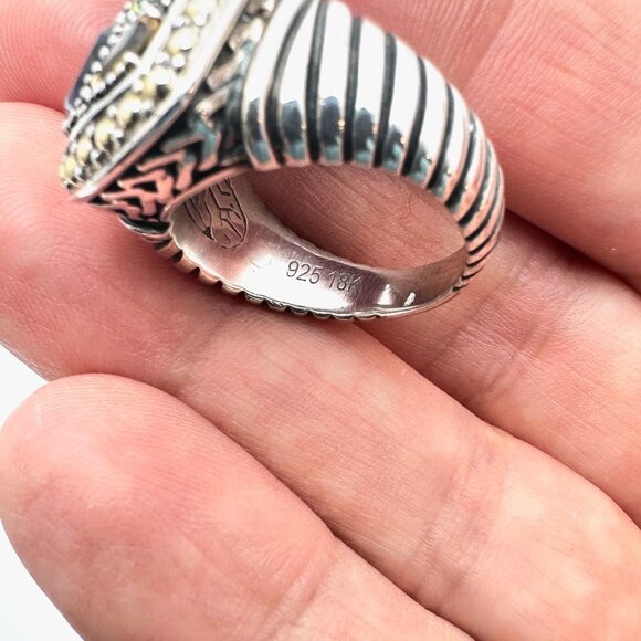 Effy 18k Yellow Gold Sterling Silver Multicolor Multi Gemstone Ring Size 7 - Picture 4 of 6